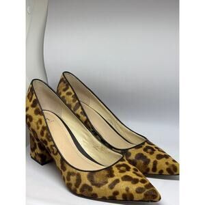 Marc Fisher LTD Zalaly Tan Leopard Print Calf Hair Pumps Women's Size 8.5 M